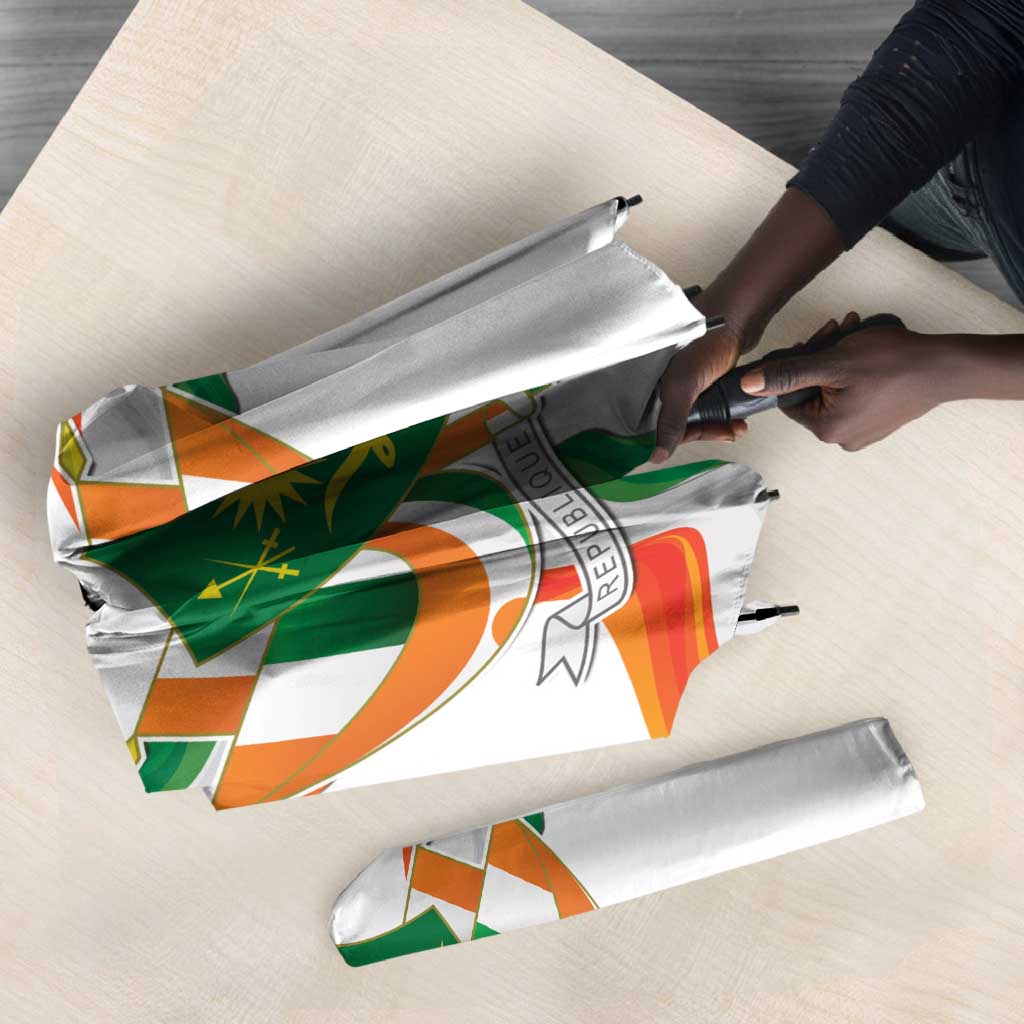 Niger Republic Day Umbrella Coat Of Arms With Flag