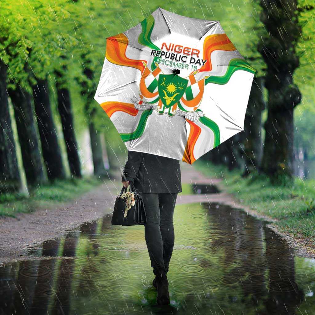 Niger Republic Day Umbrella Coat Of Arms With Flag