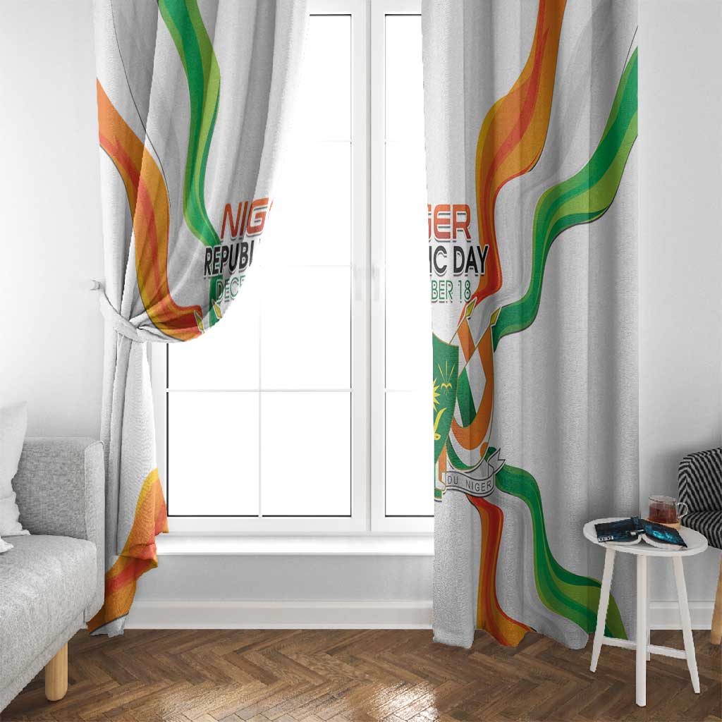 Jamhuriyar Nijar Republic Day Window Curtain Coat Of Arms With Flag - African Pride