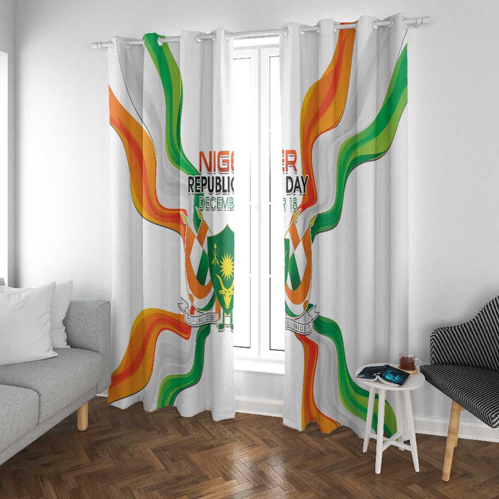 Jamhuriyar Nijar Republic Day Window Curtain Coat Of Arms With Flag - African Pride