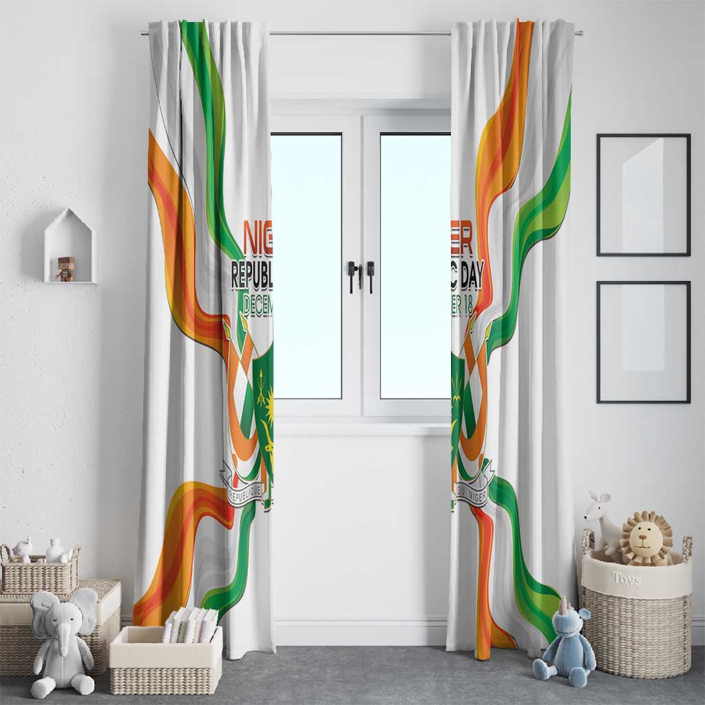 Jamhuriyar Nijar Republic Day Window Curtain Coat Of Arms With Flag - African Pride