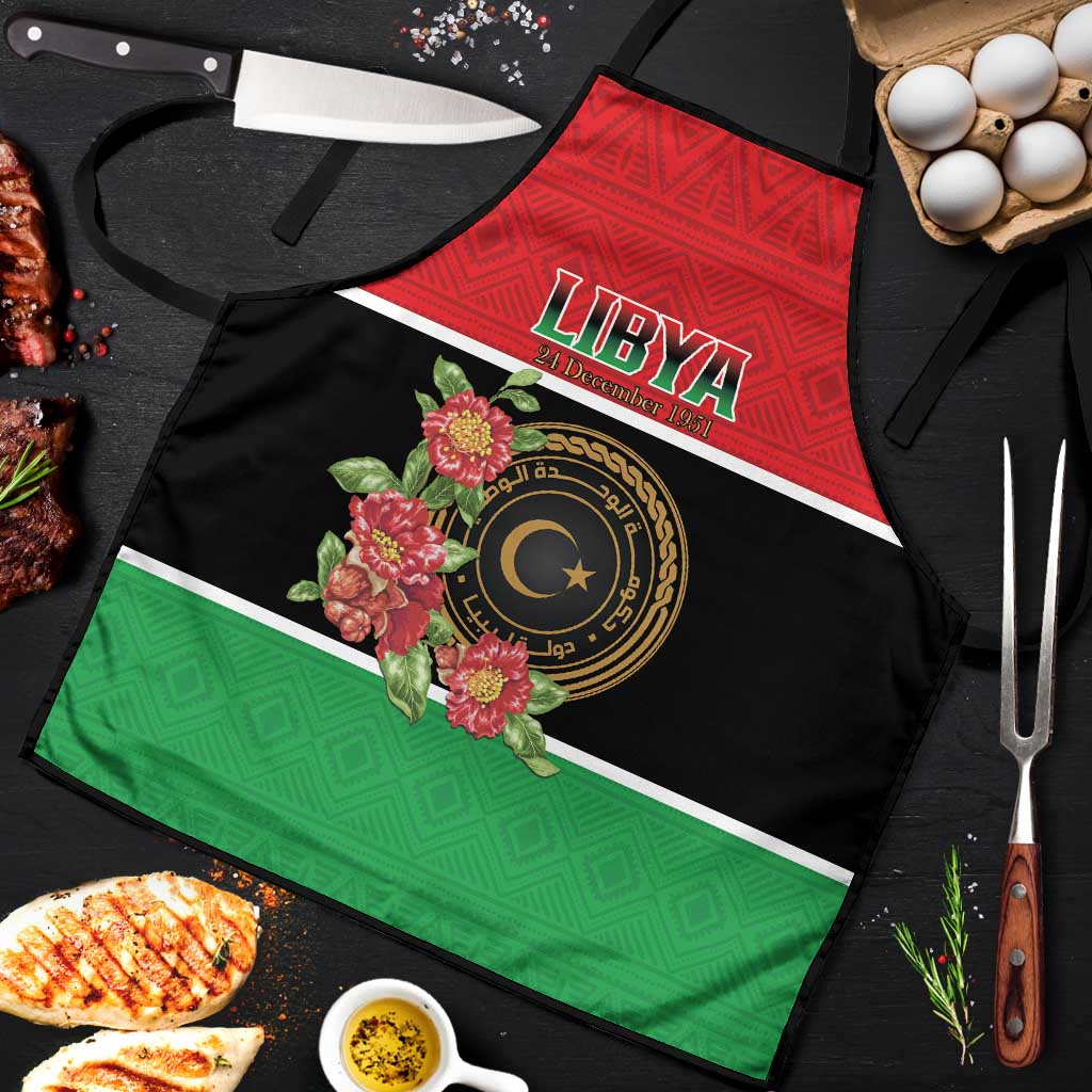 Libya Independence Day Apron Pomegranate Blossom With Libyan Seal