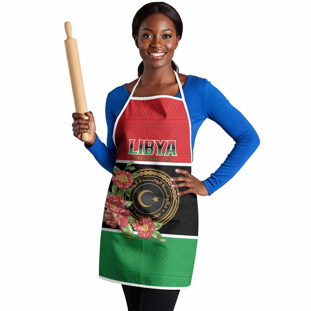 Libya Independence Day Apron Pomegranate Blossom With Libyan Seal