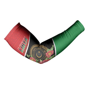 Personalized Libya Independence Day Arm Sleeves Pomegranate Blossom With Libyan Seal