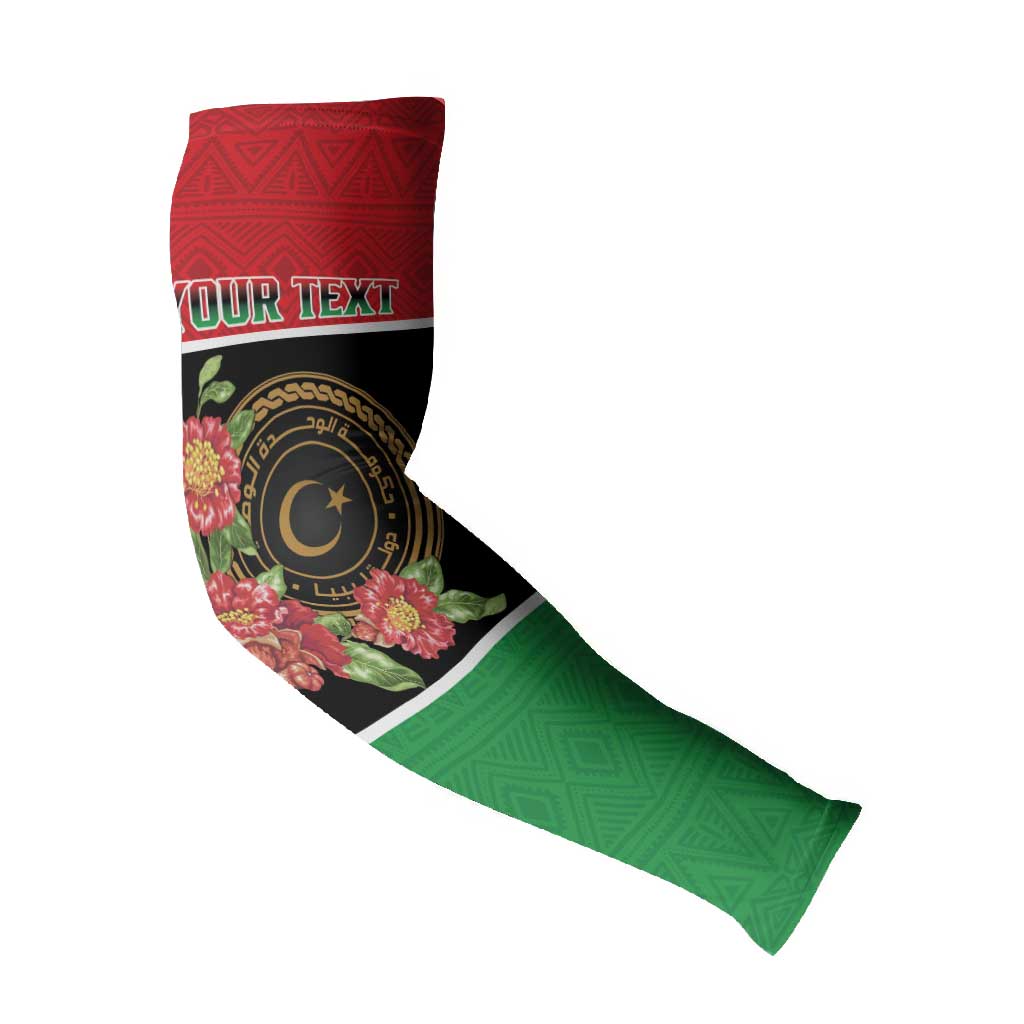 Personalized Libya Independence Day Arm Sleeves Pomegranate Blossom With Libyan Seal