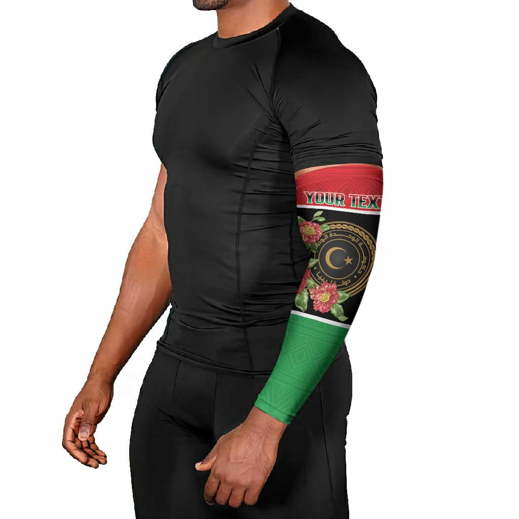 Personalized Libya Independence Day Arm Sleeves Pomegranate Blossom With Libyan Seal
