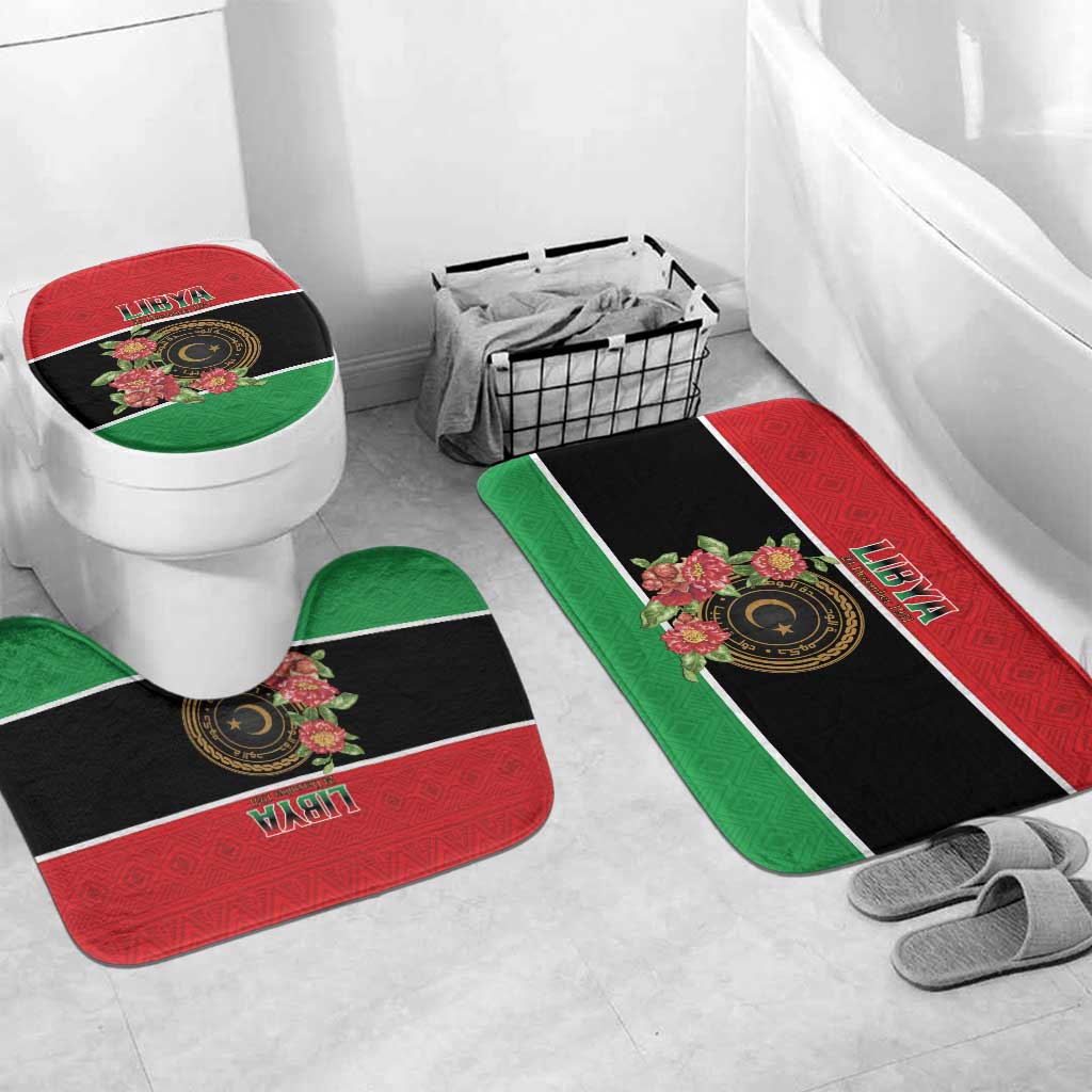 Libya Independence Day Bathroom Set Pomegranate Blossom With Libyan Seal