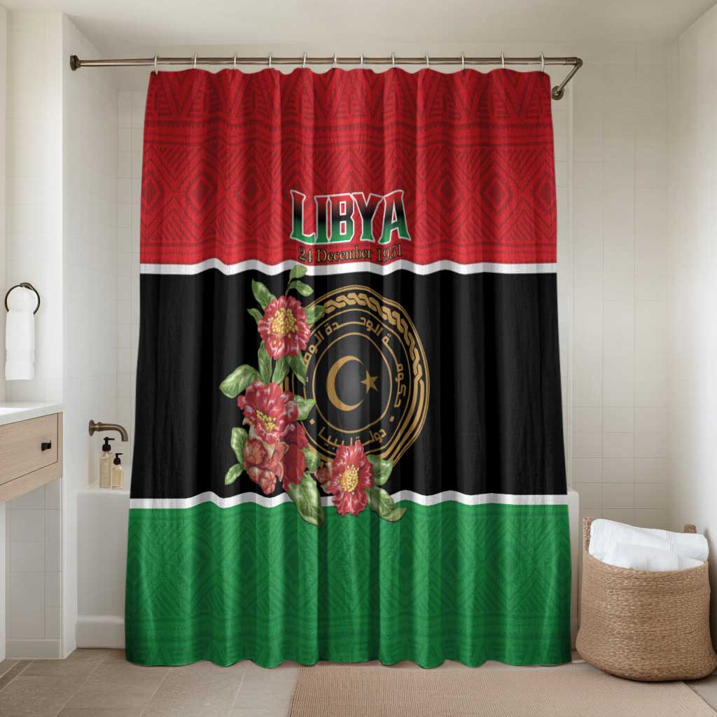 Libya Independence Day Bathroom Set Pomegranate Blossom With Libyan Seal