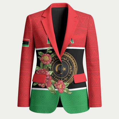 Personalized Libya Independence Day Blazer Pomegranate Blossom With Libyan Seal