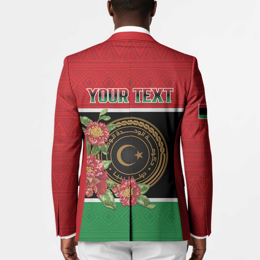 Personalized Libya Independence Day Blazer Pomegranate Blossom With Libyan Seal