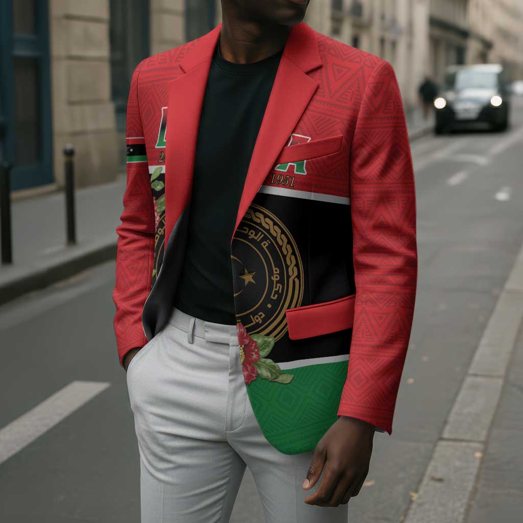 Personalized Libya Independence Day Blazer Pomegranate Blossom With Libyan Seal