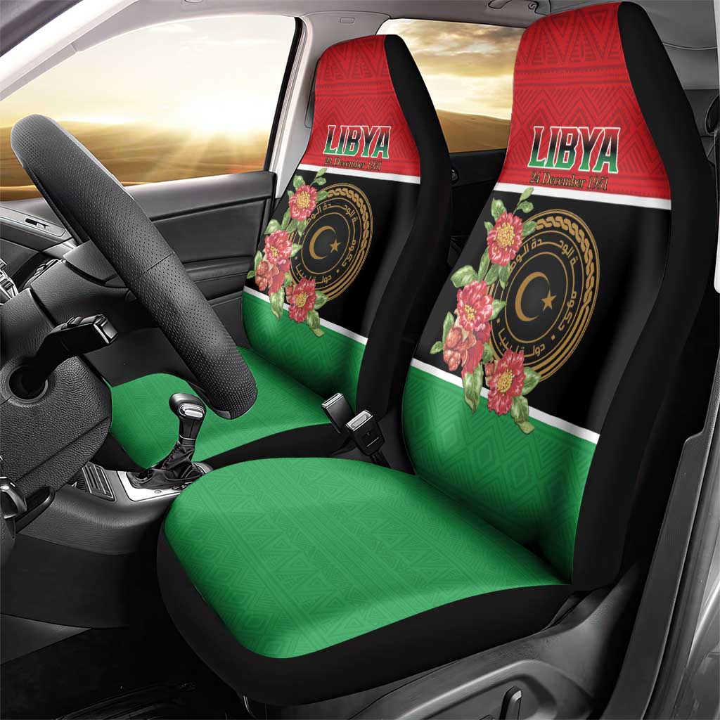 Happy Libya Car Seat Cover Independence Day - African Pride