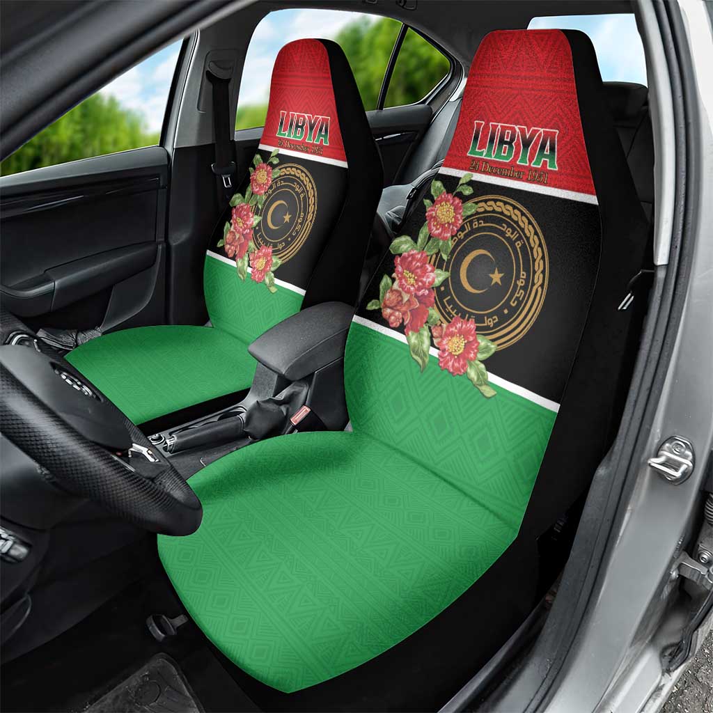 Happy Libya Car Seat Cover Independence Day - African Pride