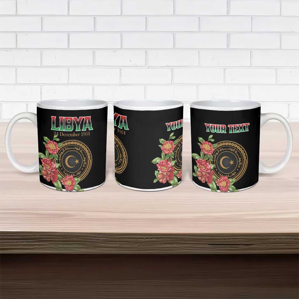 Personalized Libya Independence Day Ceramic Mug Pomegranate Blossom With Libyan Seal