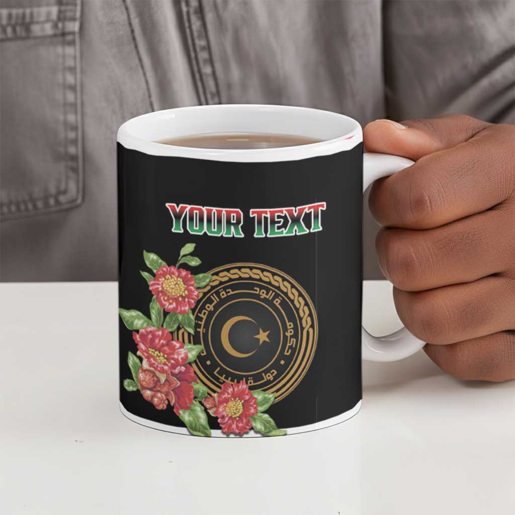 Personalized Libya Independence Day Ceramic Mug Pomegranate Blossom With Libyan Seal