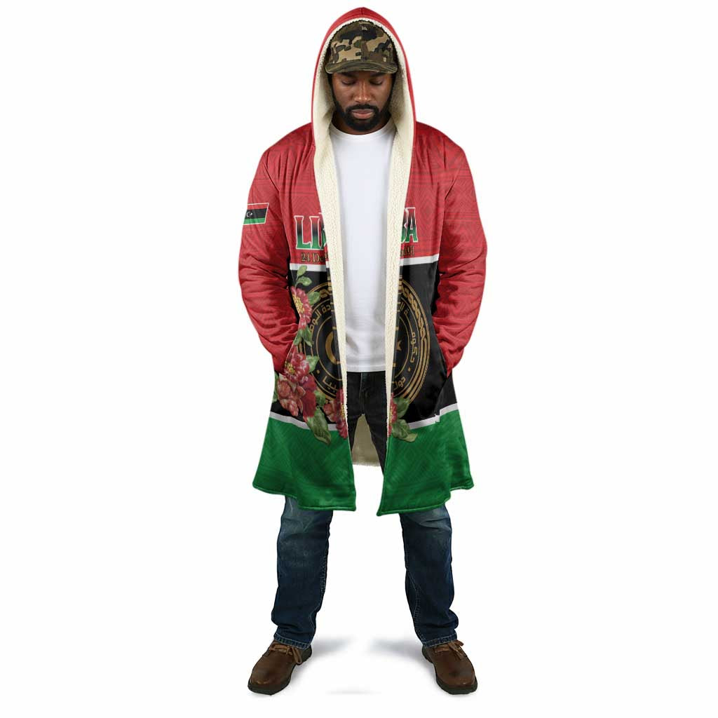 Personalized Libya Independence Day Cloak Pomegranate Blossom With Libyan Seal