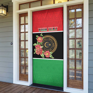 Personalized Libya Independence Day Door Cover Pomegranate Blossom With Libyan Seal