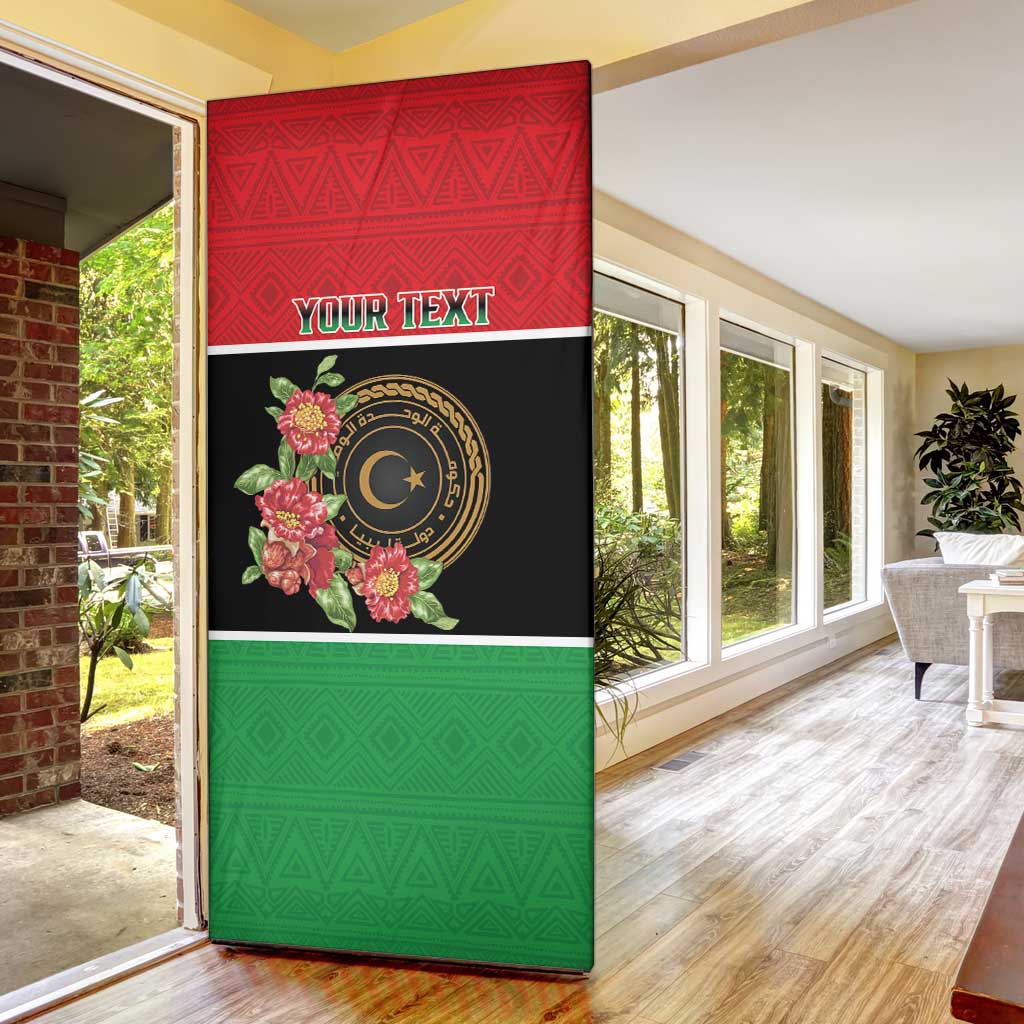 Personalized Libya Independence Day Door Cover Pomegranate Blossom With Libyan Seal