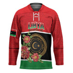 Personalized Libya Independence Day Hockey Jersey Pomegranate Blossom With Libyan Seal