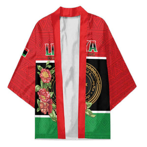 Personalized Libya Independence Day Kimono Pomegranate Blossom With Libyan Seal
