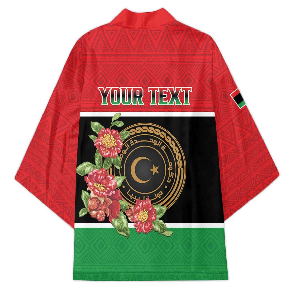 Personalized Libya Independence Day Kimono Pomegranate Blossom With Libyan Seal