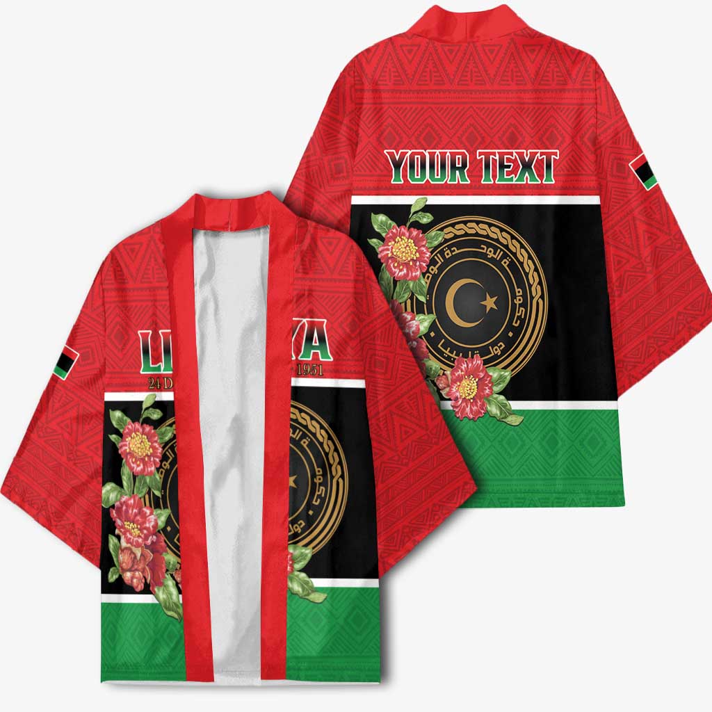 Personalized Libya Independence Day Kimono Pomegranate Blossom With Libyan Seal