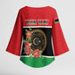 Personalized Libya Independence Day Kimono Sleeve Blouse Pomegranate Blossom With Libyan Seal