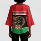 Personalized Libya Independence Day Kimono Sleeve Blouse Pomegranate Blossom With Libyan Seal