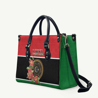 Libya Independence Day Leather Bag Pomegranate Blossom With Libyan Seal
