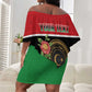 Personalized Happy Libya Off Shoulder Short Dress Independence Day - African Pride