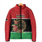 Personalized Libya Independence Day Padded Jacket Pomegranate Blossom With Libyan Seal