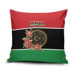 Libya Independence Day Pillow Cover Pomegranate Blossom With Libyan Seal