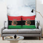 Libya Independence Day Pillow Cover Pomegranate Blossom With Libyan Seal
