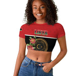 Personalized Happy Libya Raglan Cropped T shirt Independence Day - African Pride