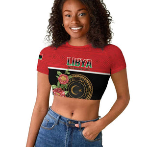 Personalized Happy Libya Raglan Cropped T shirt Independence Day - African Pride
