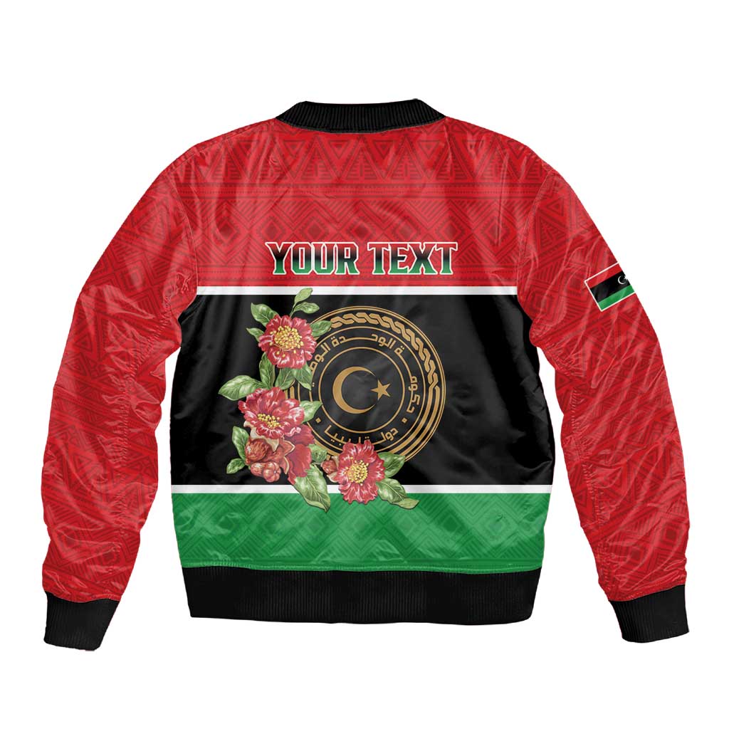 Personalized Happy Libya Sleeve Zip Bomber Jacket Independence Day - African Pride