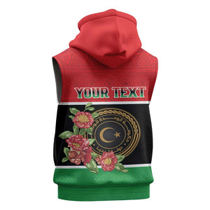 Personalized Happy Libya Sleeveless Zip Hoodie Independence Day - African Pride
