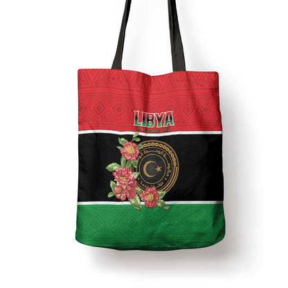 Libya Independence Day Tote Bag Pomegranate Blossom With Libyan Seal