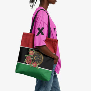 Libya Independence Day Tote Bag Pomegranate Blossom With Libyan Seal