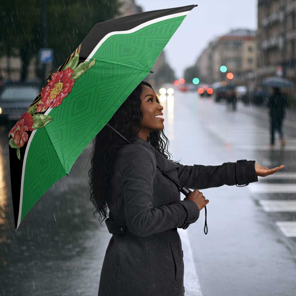 Libya Independence Day Umbrella Pomegranate Blossom With Libyan Seal