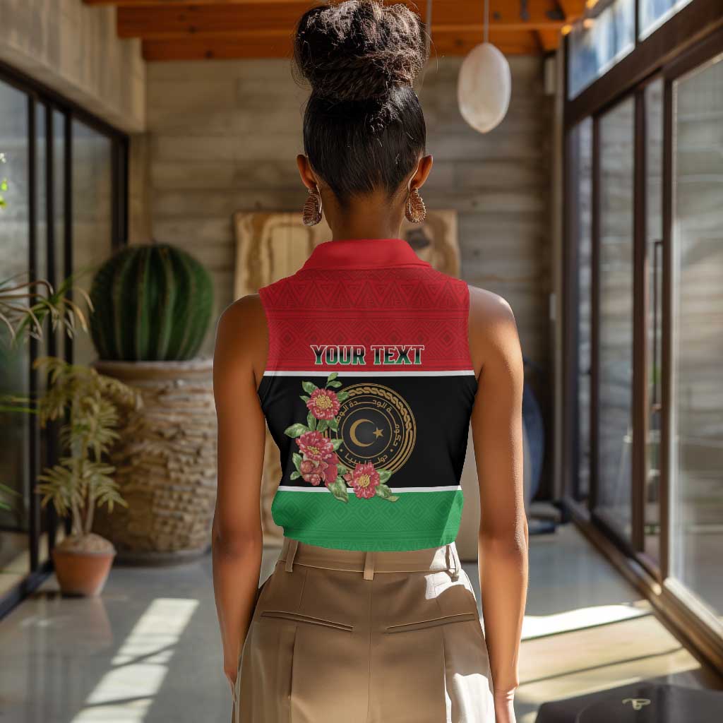 Personalized Happy Libya Women Sleeveless Polo Shirt Independence Day - African Pride