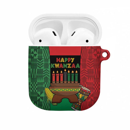 Happy Kwanzaa AirPods Case Kinara With Kente Pattern