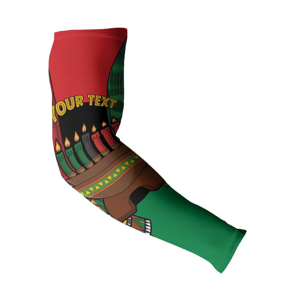 Personalized Happy Kwanzaa Arm Sleeves Kinara With Kente Pattern