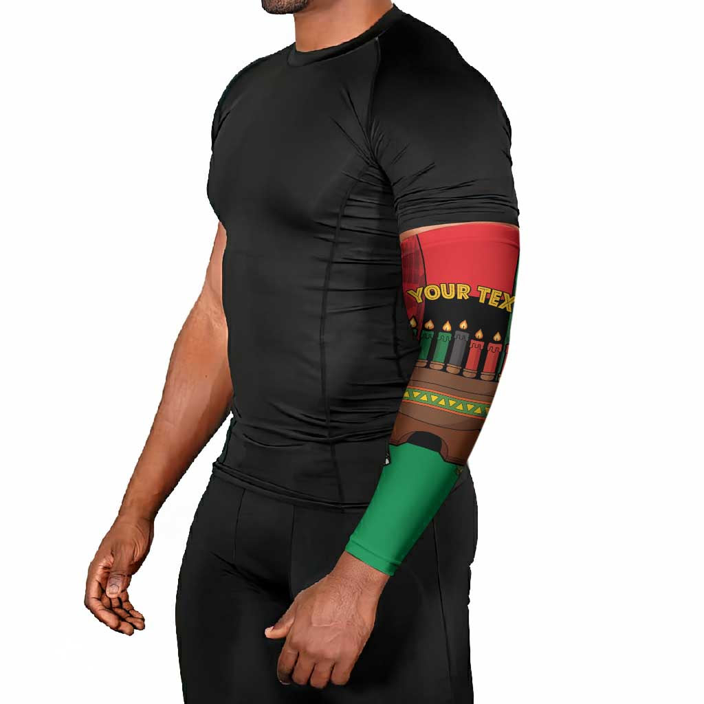 Personalized Happy Kwanzaa Arm Sleeves Kinara With Kente Pattern