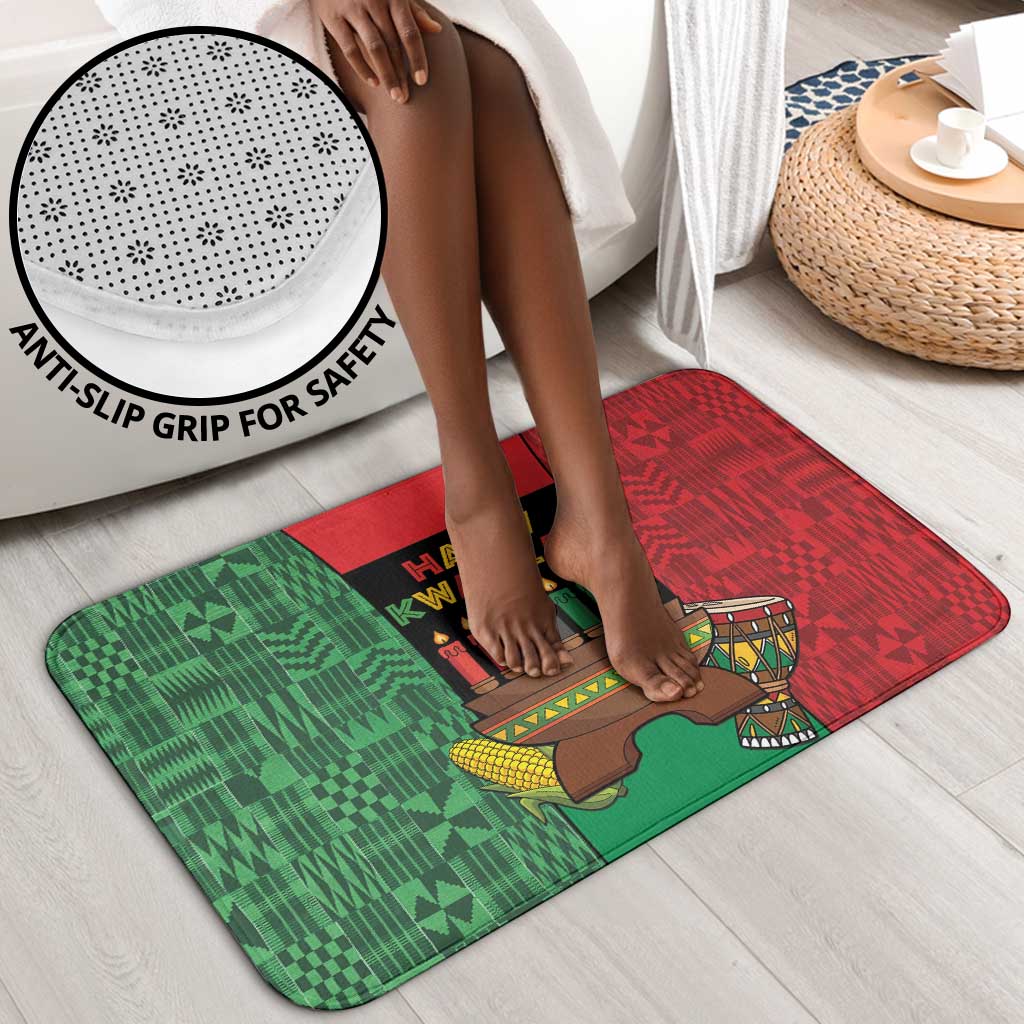 Happy Kwanzaa Bathroom Set Kinara With Kente Pattern