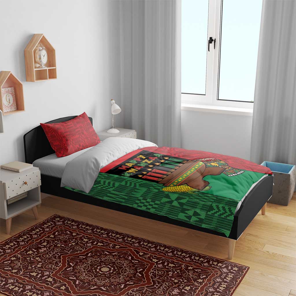 Happy Kwanzaa Holidays Bedding Set Kente Pattern - African Pride