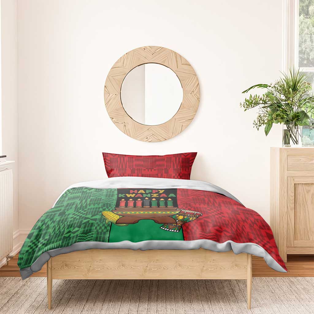 Happy Kwanzaa Holidays Bedding Set Kente Pattern - African Pride