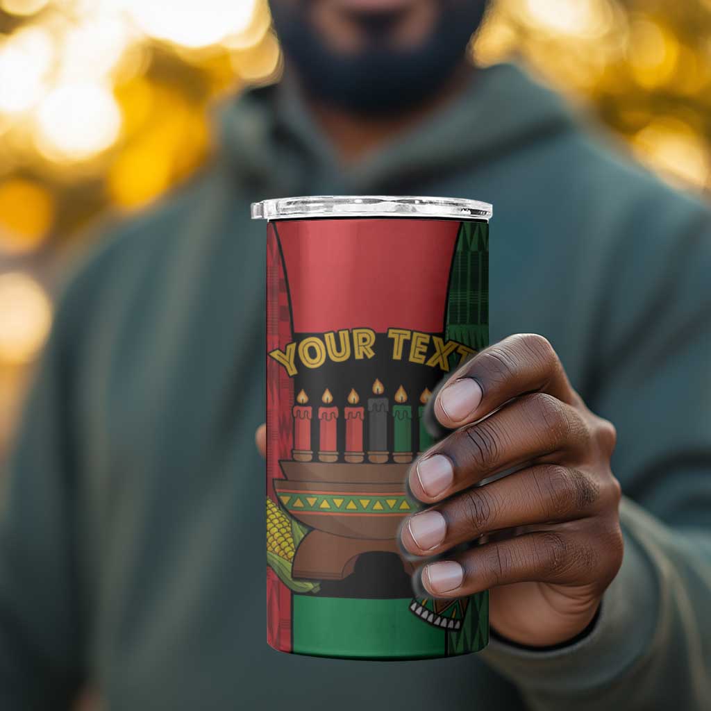 Personalized Happy Kwanzaa Holidays 4 in 1 Can Cooler Tumbler Kente Pattern - African Pride