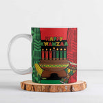 Personalized Happy Kwanzaa Ceramic Mug Kinara With Kente Pattern