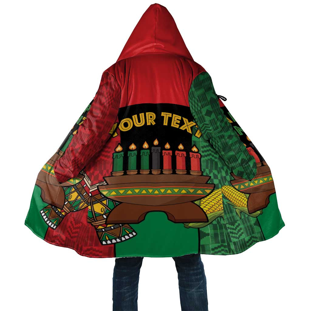Personalized Happy Kwanzaa Cloak Kinara With Kente Pattern
